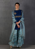 BLUE EMBROIDERED SHARARA SET (MK-06)