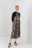 BEIGE WOOLEN CHEQUERED DRESS (1 PC)