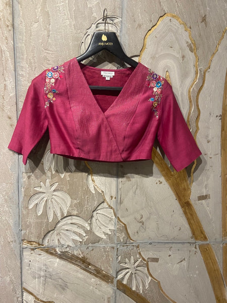 Ruby chanderi embroidered blouse (EM-05/BLS)