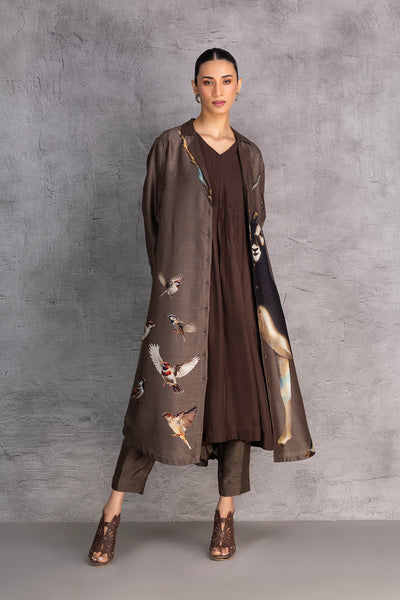 TOBACCO BROWN DUPION JACKET (1 PC)