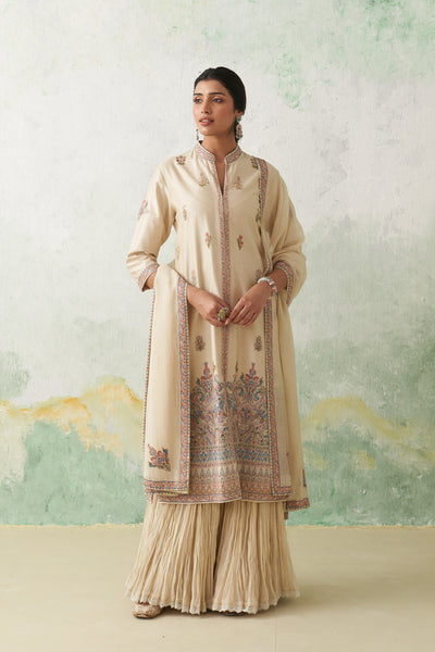 TOOSH CHANDERI KASHMIRI MULTICOLOUR EMBROIDERED JACKET SET(3 PCS)