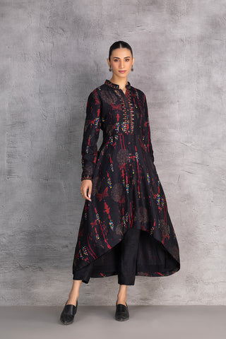 BLACK & MAROON DUPION JACKET (1 PC)