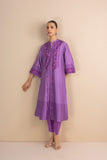 SHADES OF LILAC STRIPE PRINTED & EMBROIDERED KURTA SET (2 PCS)