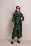 MILITARY GREEN SILK CHANDERI PRINTED TUNIC (1 PC)