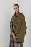 OLIVE & BLACK DUAL REVERSED WOOLEN STOLE (1 PC)