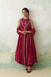 HOT PINK CHANDERI KASHMIRI EMB. ANARKALI SET (4 PCS)