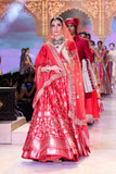 RED DUPION EMBROIDERED LEHENGA SET (HD-04)