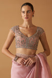 OLD ROSE NET EMBROIDERED BLOUSE (1 PC)