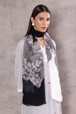 MONOCHROME CHIFFON LINEAR PRINTED STOLE (BW-12/STL)