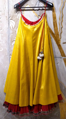 Gold woven double layer skirt (SAM/ANK-02)
