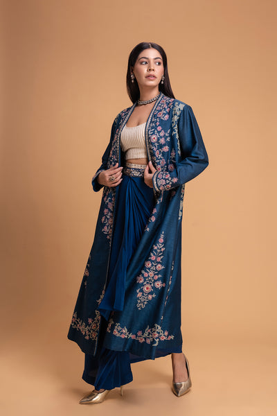 ELECTRIC BLUE EMB JACKET SET (2 PCS)