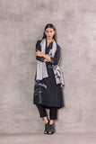 MONOCHROME CHIFFON BOTANICAL PRINTED STOLE (BW-14/STL)