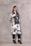 MONOCHROME CHIFFON BOTANICAL PRINTED TUNIC (BW-10A)