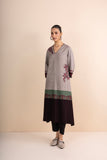 SHADES OF BEIGE STRIPE PRINTED & EMBROIDERED KURTA SET (2 PCS)