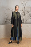 BLACK LINEN EMBROIDERED JACKET (1 PC)