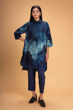 DARK BLUE CHANDERI PRINTED SHIRT (1 PC)