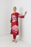 POPPY BLAZE SILK CHANDERI CHINA ROSE PRINTED TUNIC (1 PC)