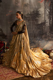 GOLD TISSUE FOIL PRINTED LEHENGAWITH CRINO (1 PC)