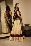 LIGHT GREY DUPION EMBROIDERED BORDERED WORK LEHENGA (MH-03/LEH)