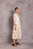 Ivory Silk Chanderi Chintz Printed dress (TNC-05)