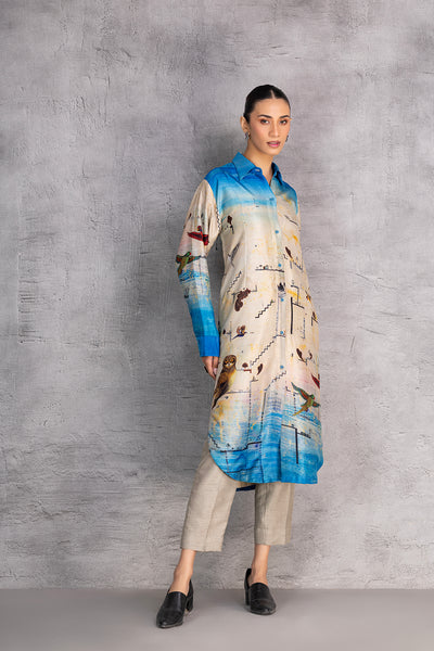 TOOSH & BLUE DUPION PRINTED SHIRT (1 PC)