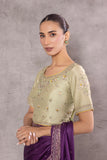 MINT CHANDERI EMBROIDERED BLOUSE ONLY (ALW-27/BLS)