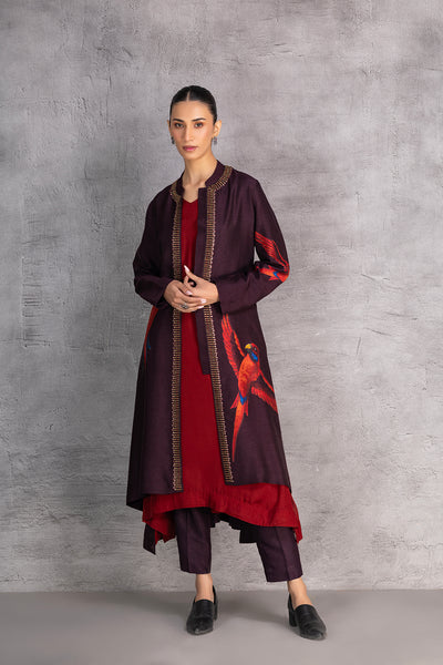 CHOCOLATE BROWN DUPION JACKET (1 PC)