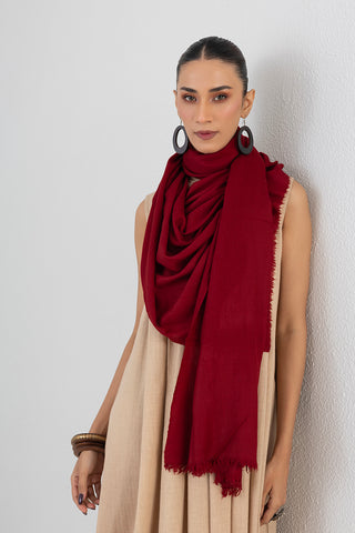 BLOOD RED WOOLEN STOLE (1 PC)