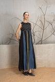 BLACK & BLUE GODET COTTON DRESS (1 PC)