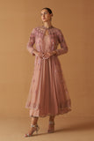 OLD ROSE NET EMBROIDERED JACKET AND OLD ROSE CHIIFON ANARKALI (TL-89B)