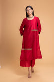 RED DUPION EMB. KURTA SET (2 PCS)