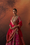 HOT PINK TISSUE MULTIKALI EMB. LEHENGA SET (EVO-09) (3 PCS)