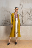 MUSTARD LINEN EMBROIDERED JACKET (1 PC)