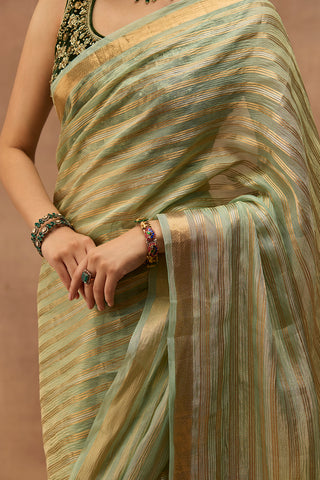 MORPANKHI ORGANZA TISSUE BANARASI SAREE (JDS-03)