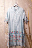 Aqua Chanderi Printed Floral Kurta (MK-07 B/KUR)