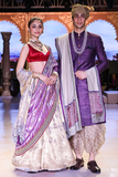 TOOSH & PURPLE TISSUE BROCADE LEHENGA SET(HD-01)