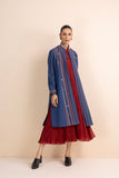 BLUE HANDLOOM COTTON LONG JACKET (1 PC)