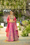 HOT PINK TISSUE MULTIKALI EMB. LEHENGA SET (EVO-09) (3 PCS)