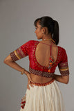 CRIMSON BANDHANI EMB. BLOUSE ( LS-16A/BLS)