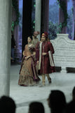 OLD ROSE AND MAROON EMBROIDERED LEHENGA SET PAIRED WITH A MAROON TUSSAR EMBROIDERED DUPATTA. (4 PCS)