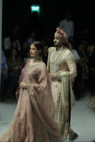 OLD ROSE NET AND ORGANZA EMBROIDERED LEHENGA SET PAIRED WITH A DELICATE FALSA EMBROIDERED DUPATTA. (4PCS)