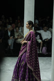 PURPLE EMBROIDERED LEHENGA PAIRED WITH A YELLOW EMBROIDERED BLOUSE AND MUSTARD  & PURPLE TWO EMBROIDERED DUPATTA.(4PCS)