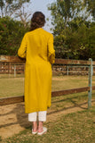 YELLOW COTTON PLEATED TUNIC (CM-11B/TNC)