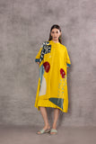 YELLOW BOMBER ORGANZA PRINTED TUNIC WITH CHANDERI INNER (BCC-02)