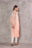 PEACH CHANDERI EMBROIDERED KURTA (WH-01A)&nbsp;