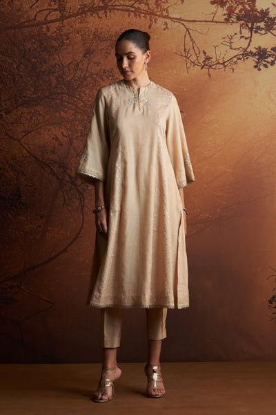 GOLD TISSUE AND BUTI EMBROIDERED KURTA PAIRED WITH PANTS  (SE-01B)