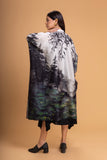 BLACK & WHITE CHANDERI PRINTED KAFTAAN (1 PC)