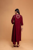 MAROON DUPION EMB. KURTA SET (2 PCS)