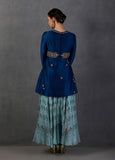 BLUE EMBROIDERED SHARARA SET (MK-06)