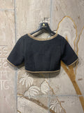Ebony dupion embroidered blouse (SH-14/BLS)
